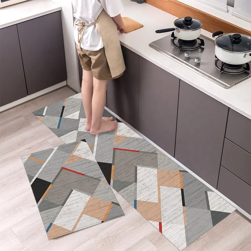 Notdic Anti Slip 2 Piece Kitchen Floor Carpet Rugs And Mats Set Waterproof Cushioned Kitchen Floor Carpet Mats