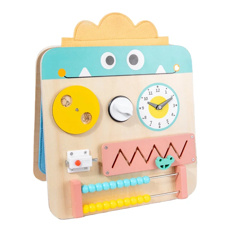 Wooden Felt Busy Board Game Montessori Educational toys for Kids Sensori Toy Two Sides Busyboards Business Board for Children