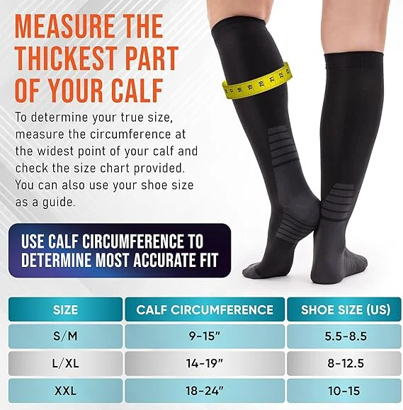 Socks Manufacturer Custom Design Run Cushion Compression Socks Sports 20-30Mmhg Support Compression Socks