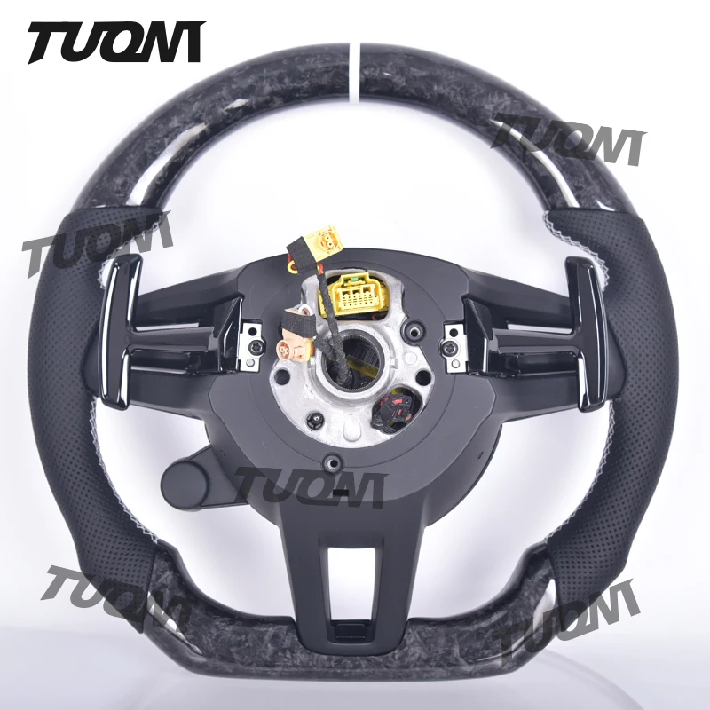 100% Real Forged Carbon Fiber LED Steering Wheel For Porsche Panamera Cayenne Macan 718 911 918 Taycan