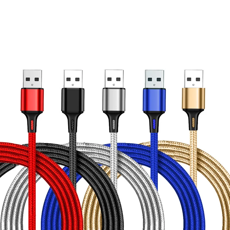 Low-cost 3 in 1 Multiple USB Charger Cable Fast Charging Cable For Iphone Android Type-C Weave Charging Cable
