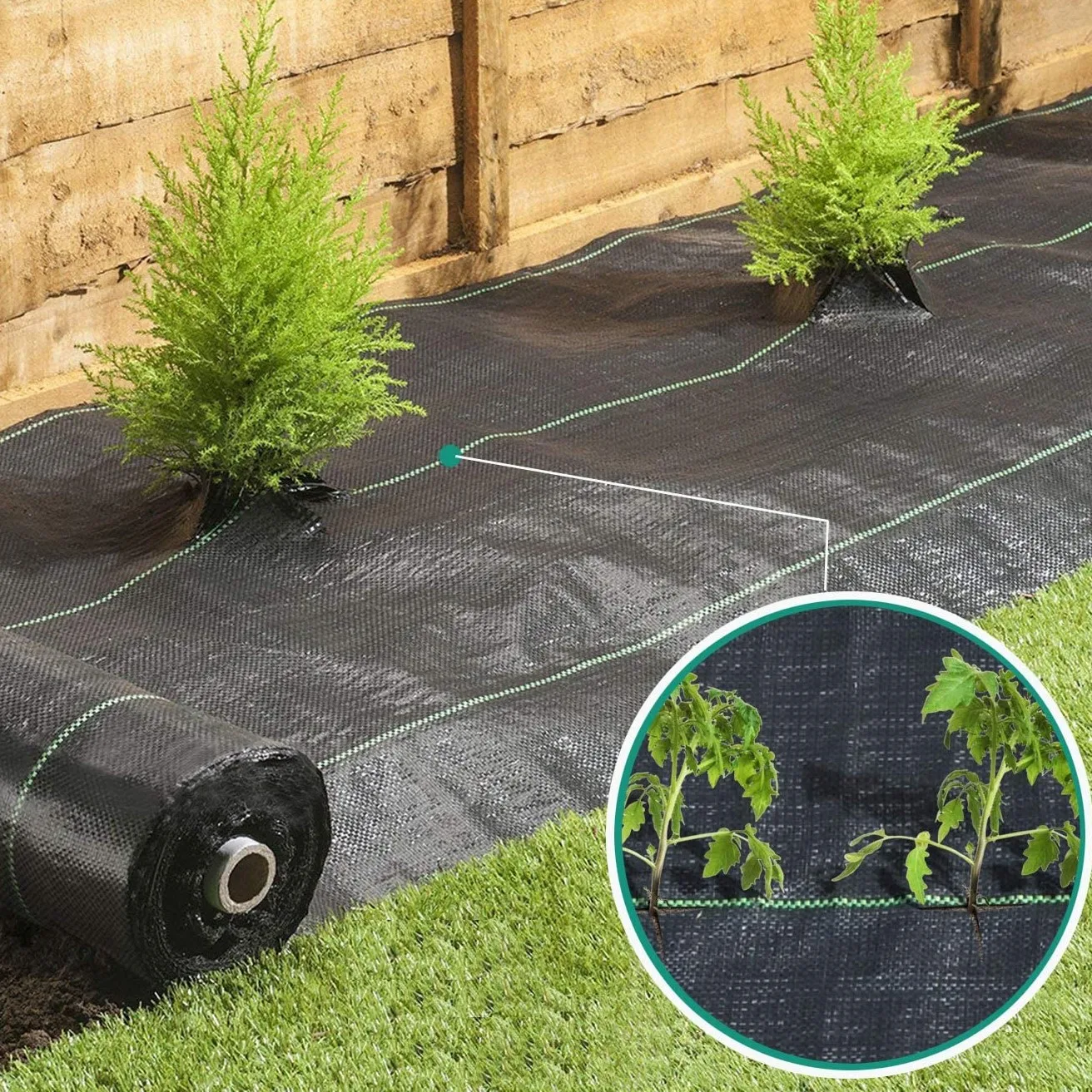 Factory Black Plastic Thick Good Moisturizing Ground Cover Woven Weed Mat