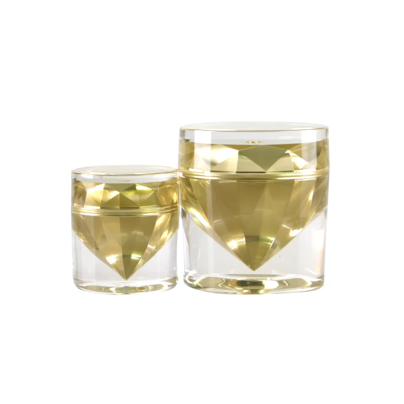 High End Custom Empty 15g 50g Cream Luxury Cosmetic Gold Acrylic Jar candle holders lanterns and candle jars