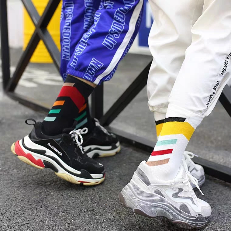 Новый дизайн, носки до середины икры для девочек, женские модные длинные носки, чулки