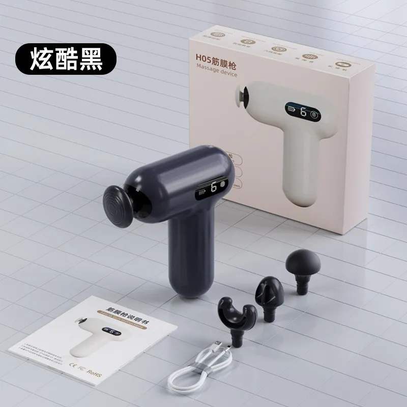 New Spot Goods Electric 4 Heads Massage device Gun Deep Tissue Percussion Muscle Massager Adjustable Massage Gun