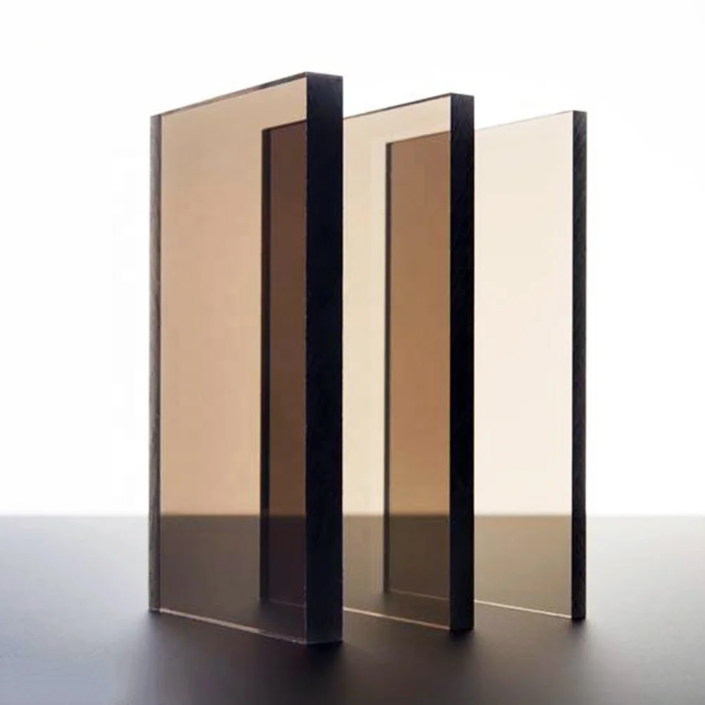 3mm 5mm Glassed Acrylic Sheet Smoked Black Gray UV Resistant Plexi Glass Waterproof Plastic Board for Architectural