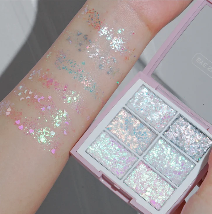 Custom Makeup Fashion Style Glitter Eyeshadow Pearlescent Mashed Potato Eyeshadow Plate Vegan Shimmer Eyeshadow Cream