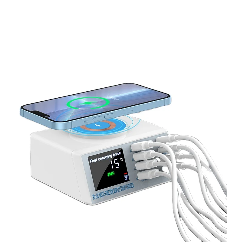 New model  8 Port charge laptop with magnetic wireless  QC3.0 Multi Ports fast charger USB Charging Station