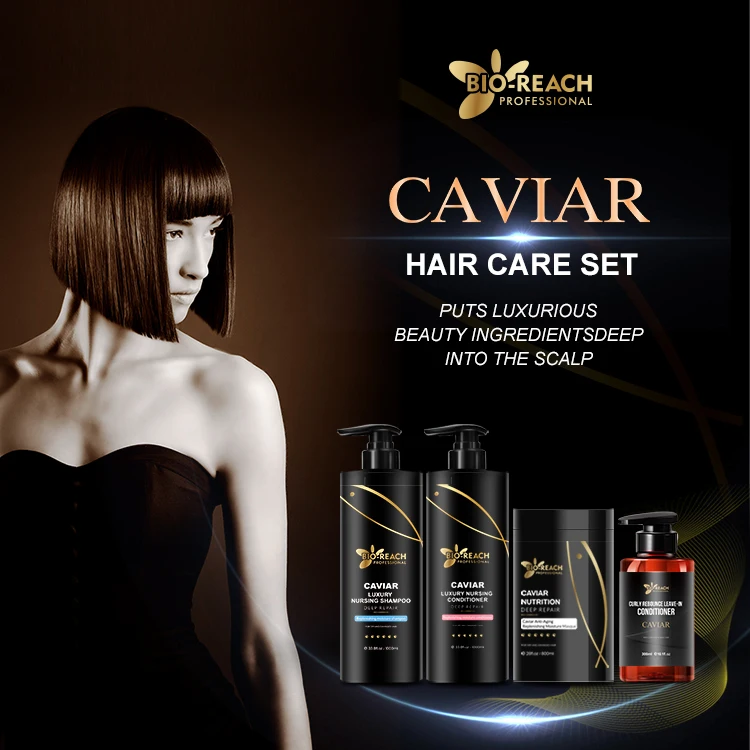 Private Label Salon Level Collagen treatment Nourishing Caviar Shampoo Professional Hair Care Set Products