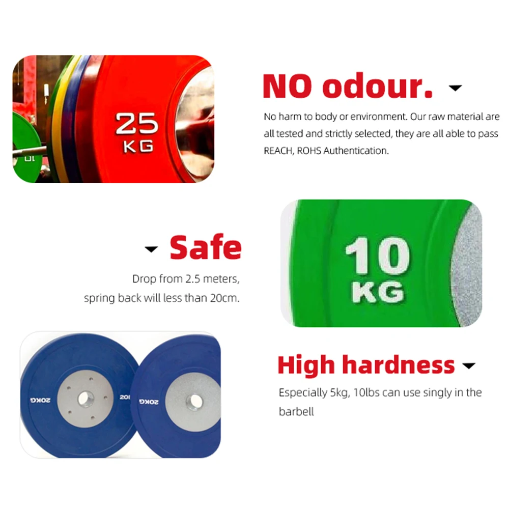 Top quality  Bumper villain color olimpic rubber Competition Weight bumper plate For Cross fitness