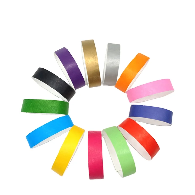 Custom Synthetic Paper Wristband Waterproof Disposable Wristbands For Events Entrance Paper Bracelet