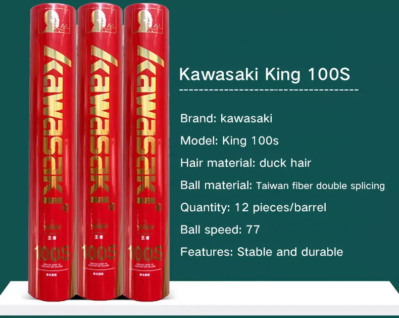 Nature Duck Feather kawasaki Hybrid Shuttlecock with 2 Layer Fiber Cork Stable Durable Badminton Shuttlecock Duck Feather