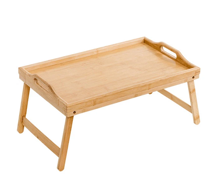 
Bamboo Bed Tray Table With Foldable Legs, Breakfast Tray For Sofa, Bed, Eating, Work, As A Snack Tray For Laptop Desk 