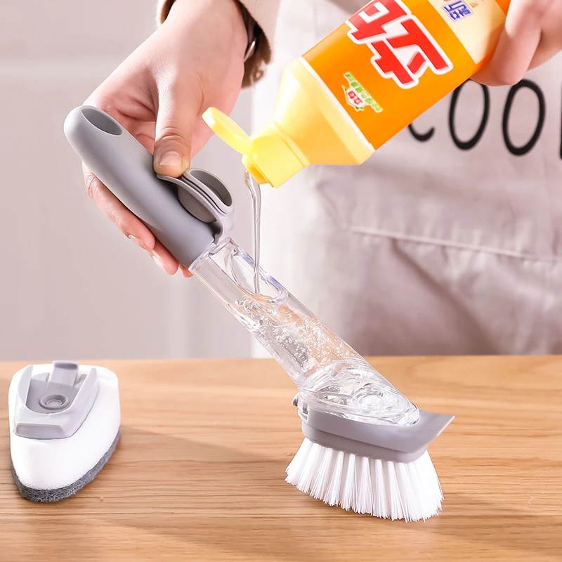 Sink Brush for Kitchen Grill Bowl Pot Pan Soap Cleaning Kitchen Scrub Brush Sponge Scrubbing Dish Brush