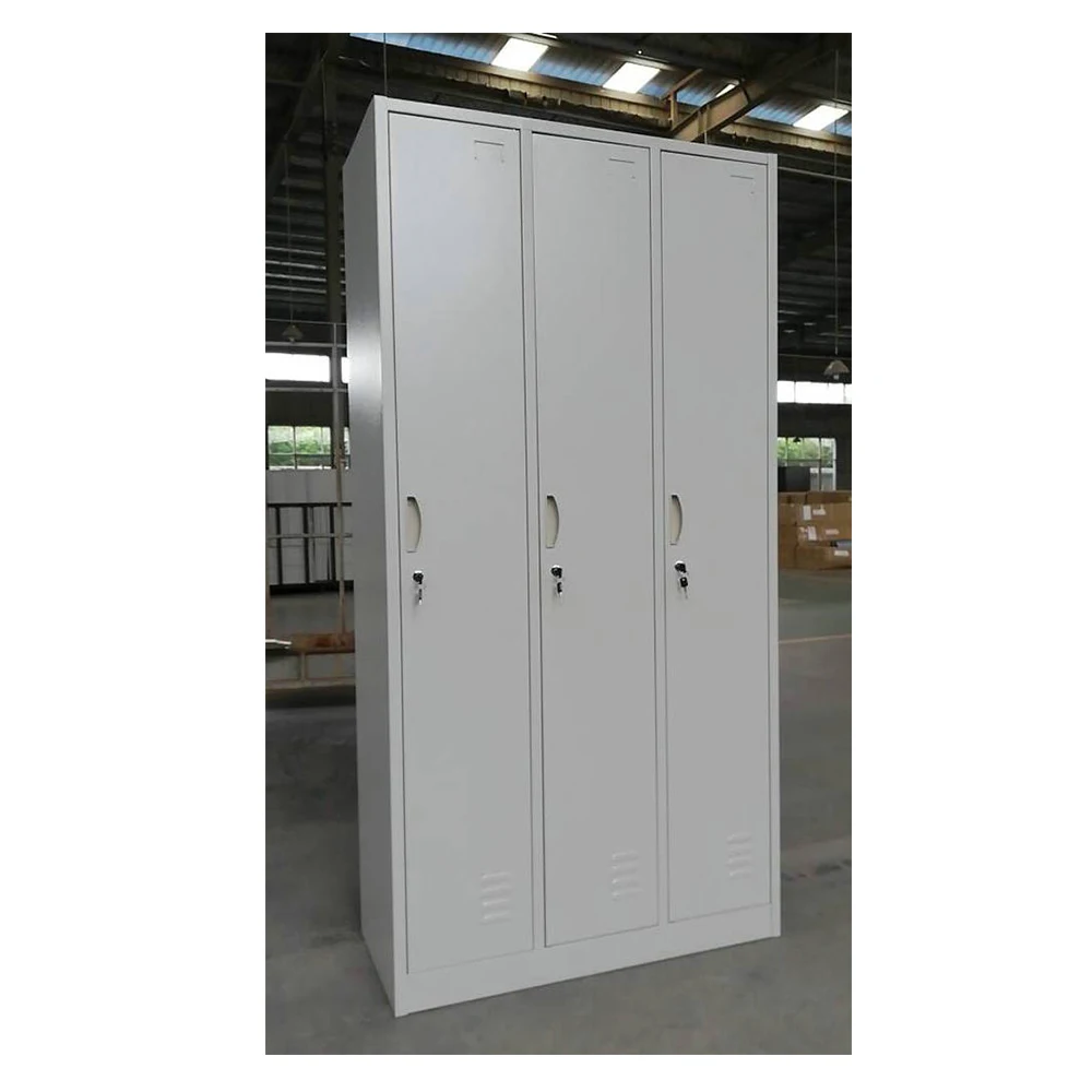 hot sale clothes storage cabinet  used 3 door locker wardrobe metal clothing cupboard metal steel locker cabinet for gym