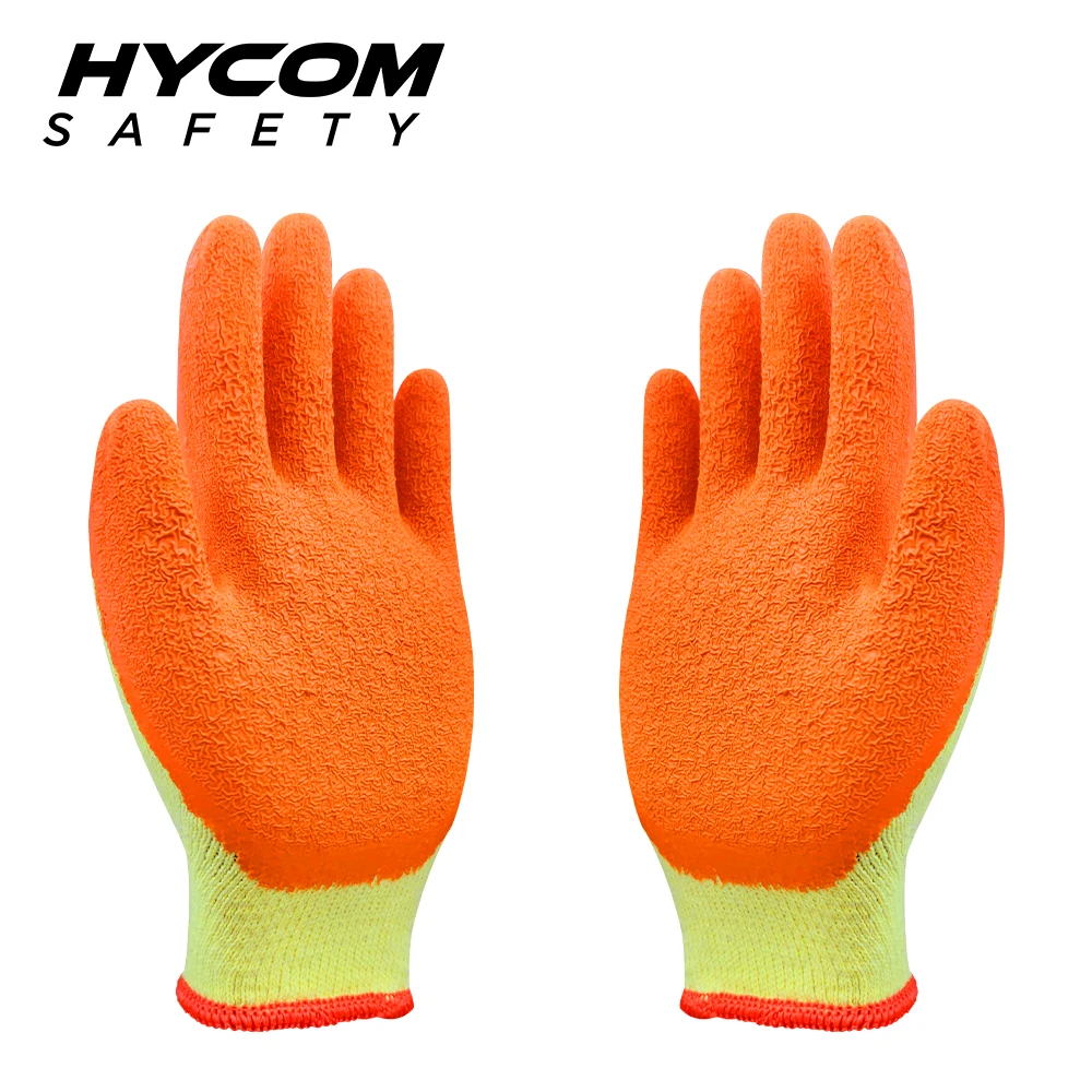 C10L latex coated cotton anti slip gloves for glass handling
