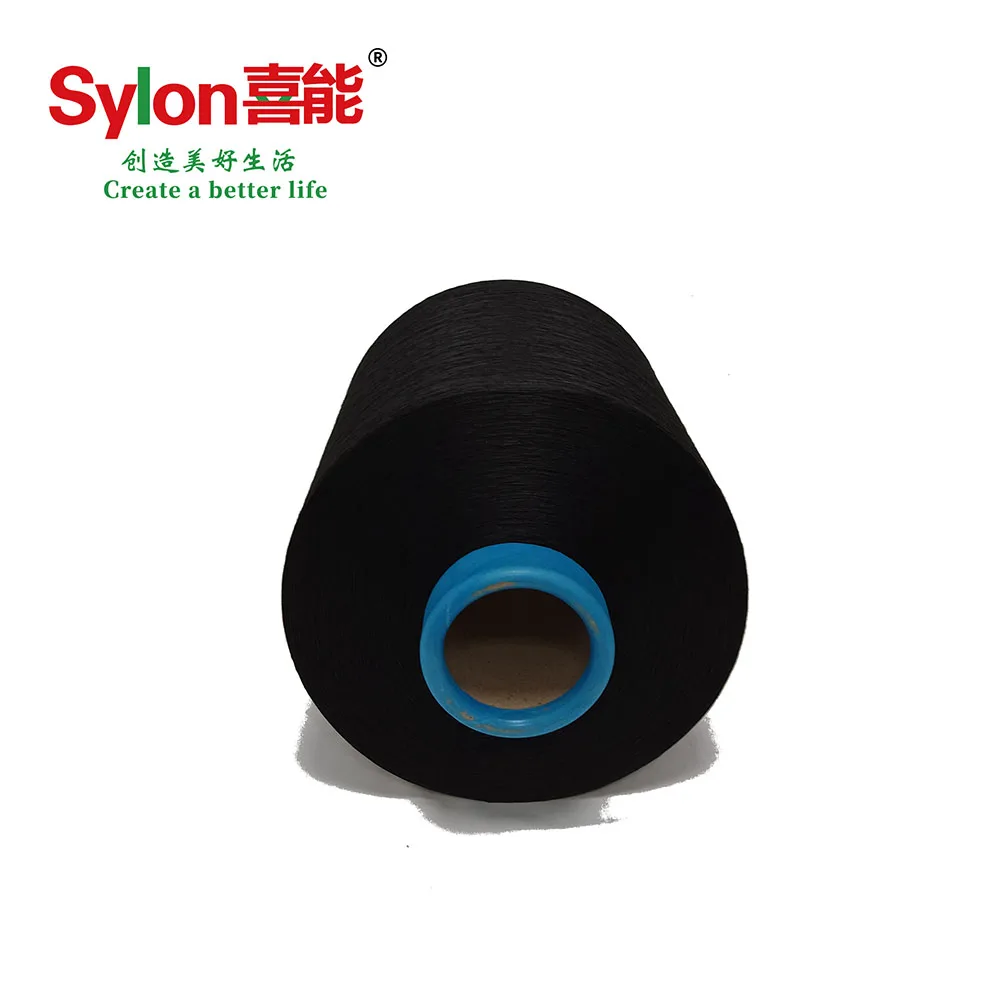 Factory Direct Sales Black Polyester Antibacterial Copper Fiber Dty for Knitting  75D/72f  150D/144f