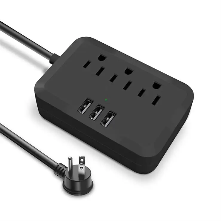 US Standard Golbalmany Power Strip With 3 USB and AC outlet Charging Ports 5 ft Extension Cord power strip with