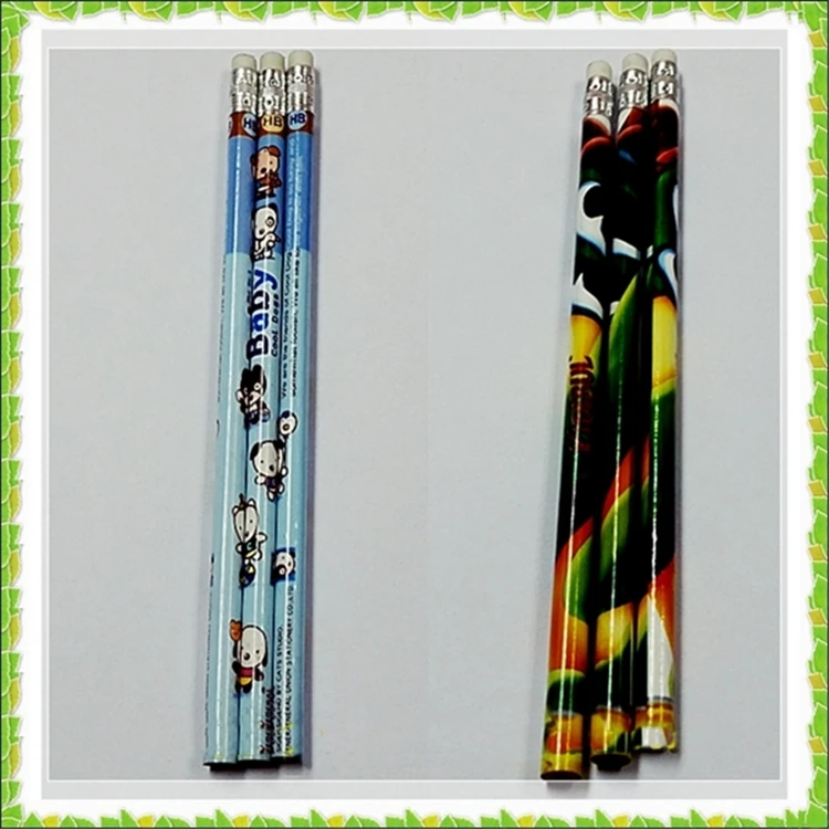 Hot New Products Black Lead Color Wood Body Material Rubber Top Round Shape HB Pencil