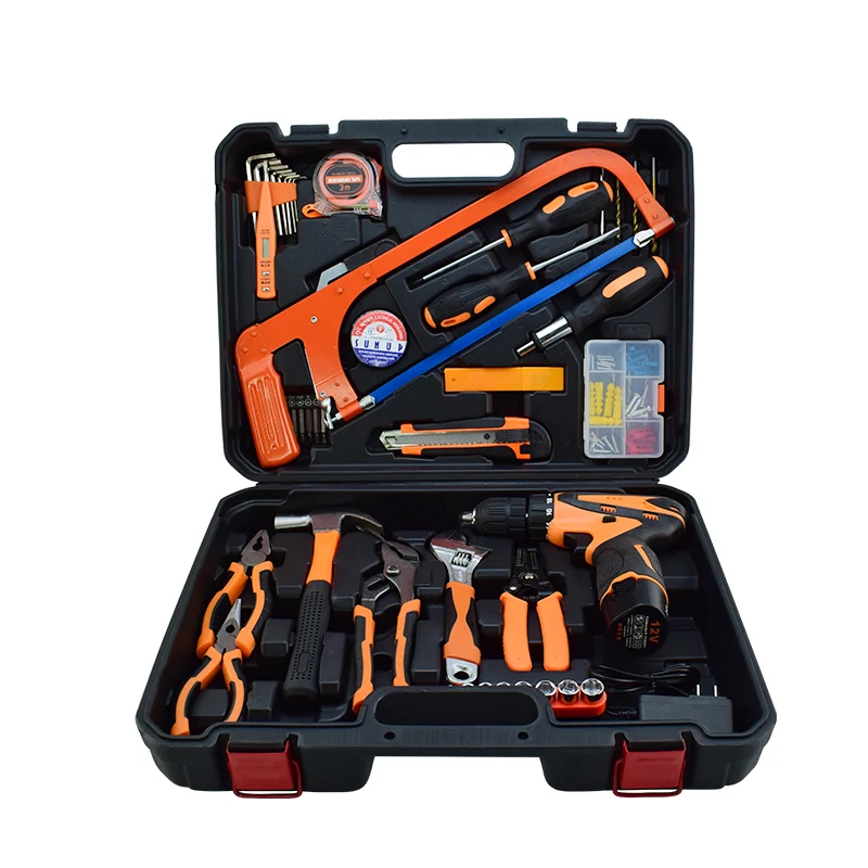 Household electric drill electric hand tools set hardware electrician special maintenance multi-function tool box woodworking