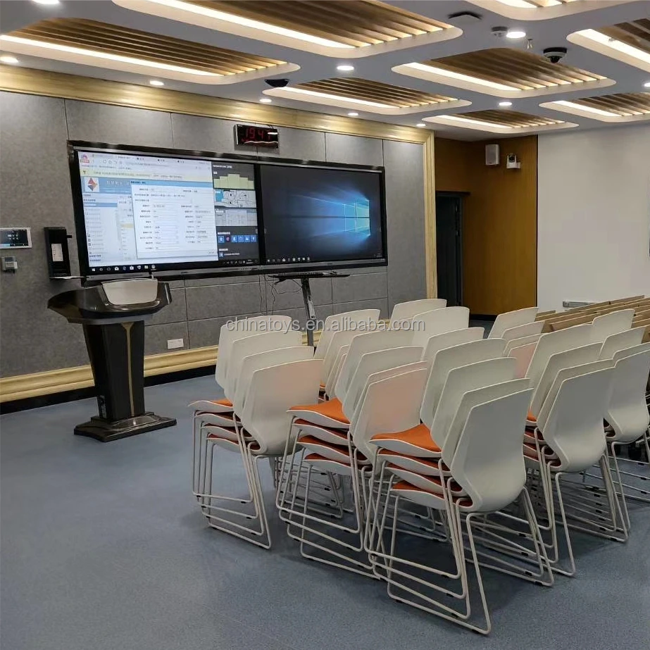 Modern smart lectern table PE plastic digital podium for conference and class