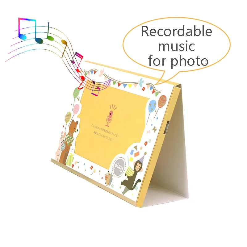 Winpsheng custom funny design DIY photo album birthday gift recordable greeting card with sound chip