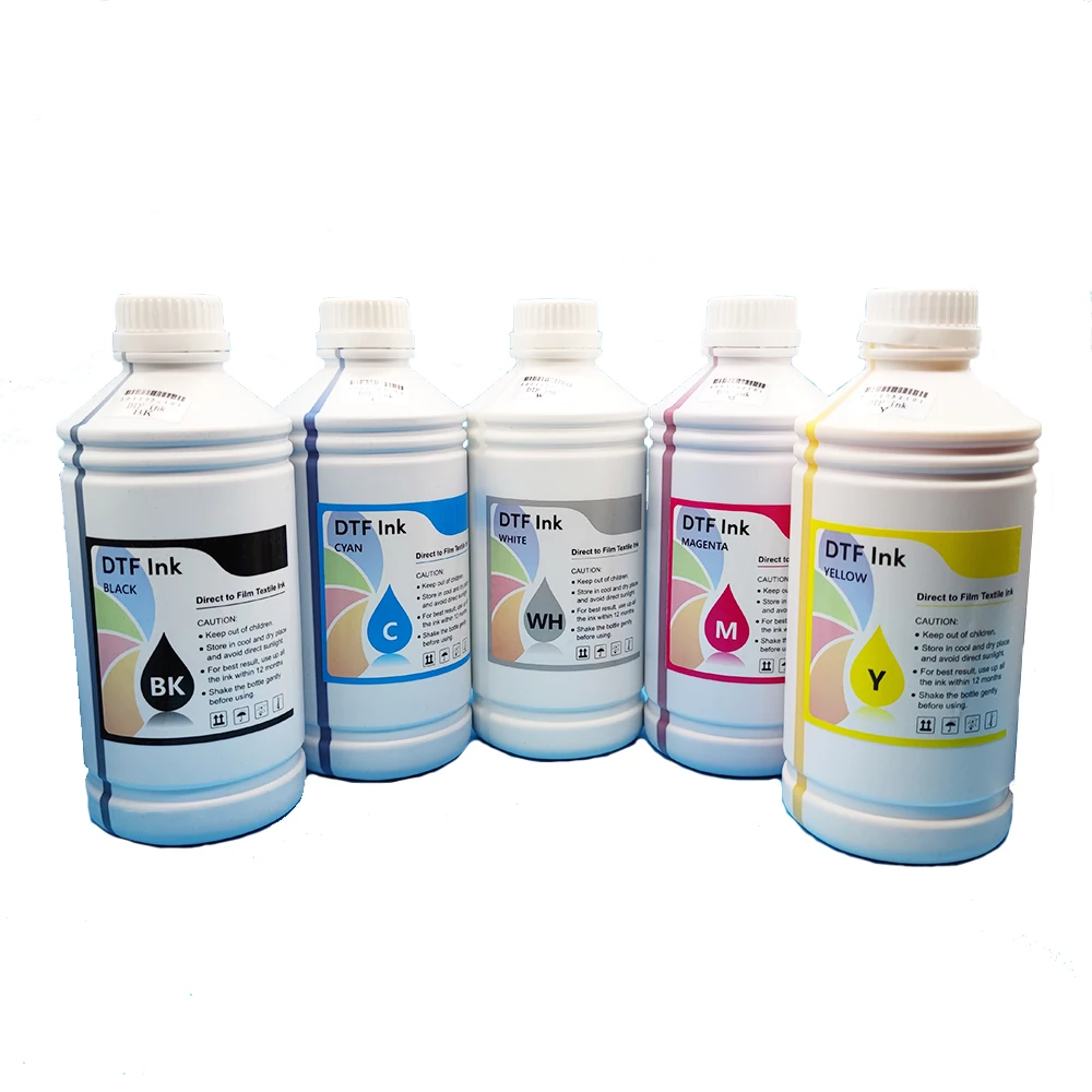 Verytack Transfer ink White Textile Printing Pigment Ink Dtg Dtf Ink 500ml Set For Epson xp600 l1800 I3200 4720 Dtf Printer