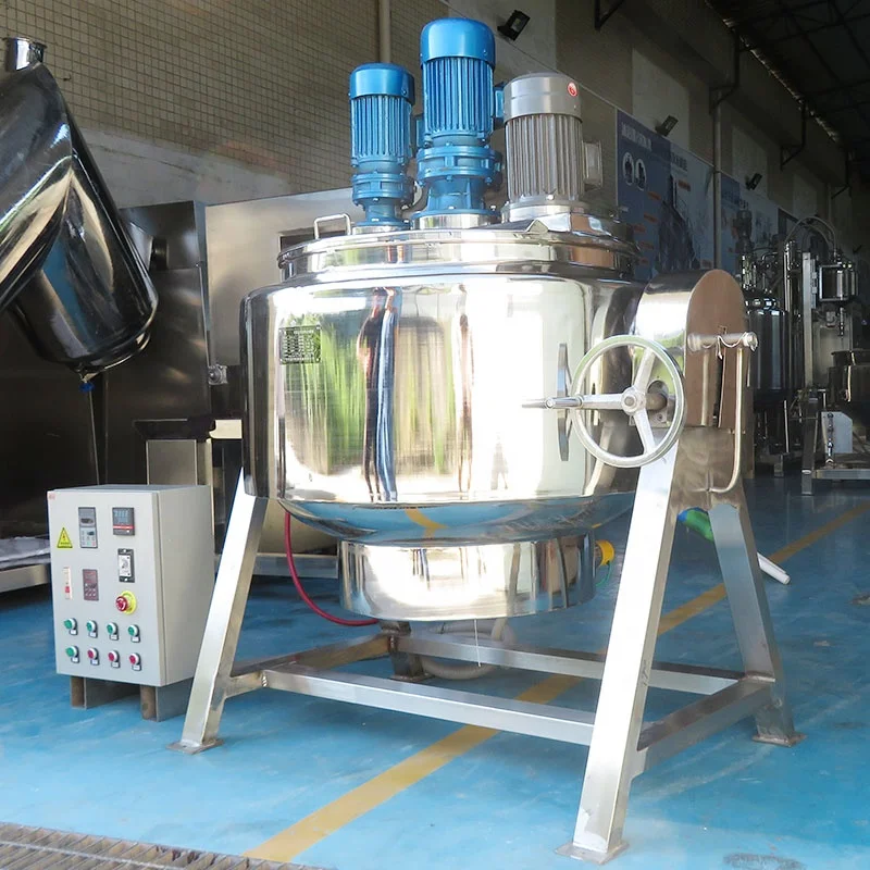 electric heating jacket layer mixing tank chemistry liquid disperse mixing barrel liquid premix making machine