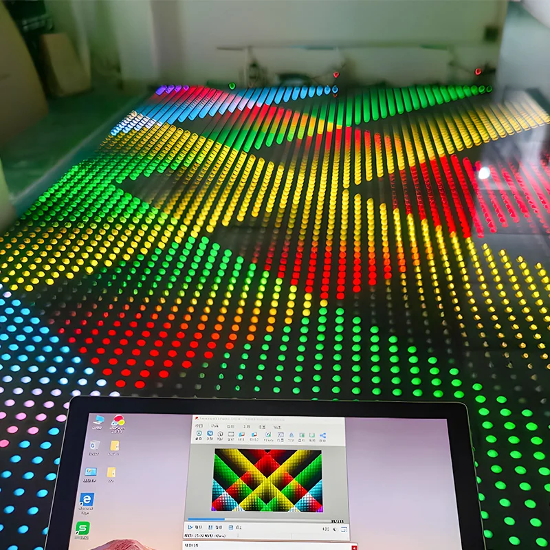 led floor tiles Portable Panel Magnetic Wireless 3D Mirror Video Light Led Digital Dance Floor magnetic for Wedding Party Stage