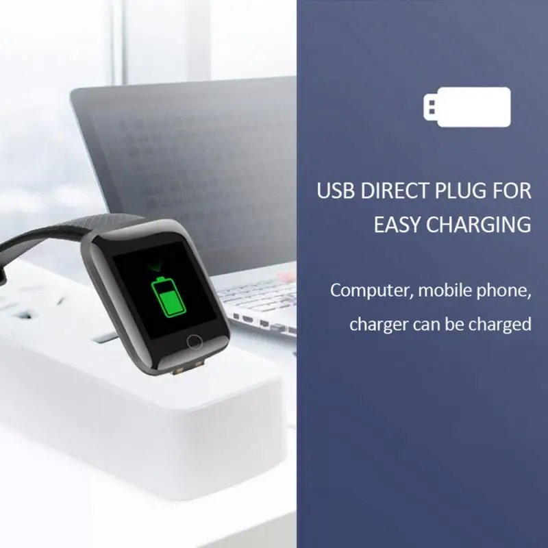 BT 5.0 Watch Smart Heart Rate Blood Pressure Monitor Fitness Tracker Wristbands Wearable low price  116 Plus  Smart Watch