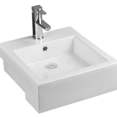 C-24 Modern Bathroom Design Quality Square Art Basin Bathroom Mounting Above Cabinet White Ceramic Washbasin Bowl