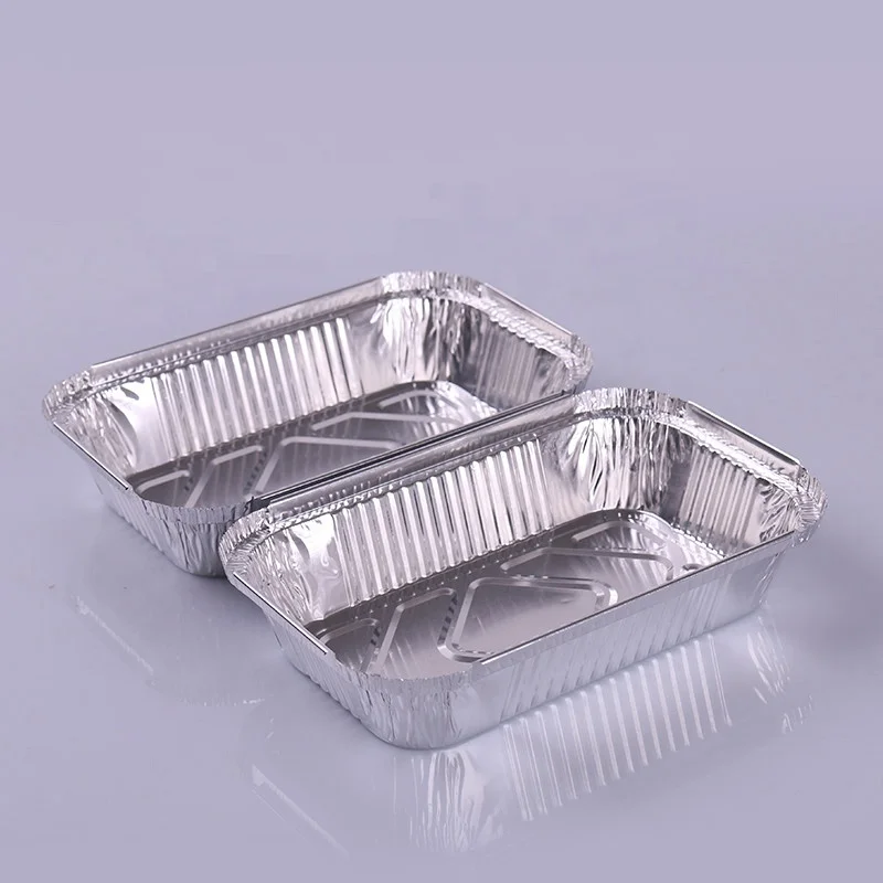 Aluminum Foil Trays 450 ml BBQ Disposable Roasting takeaway Oven Baking Containers Lids