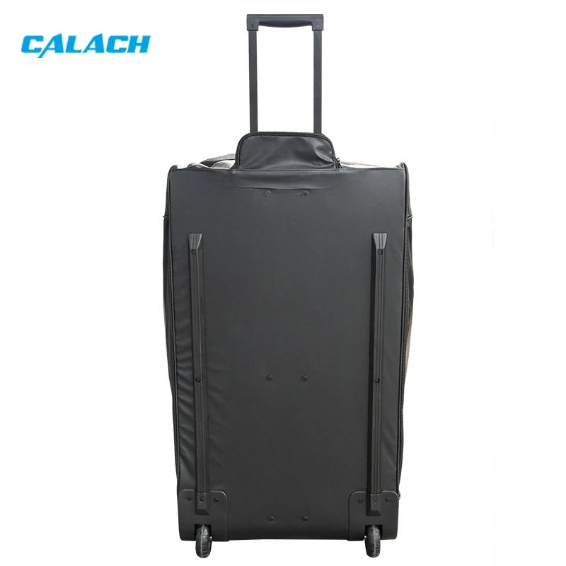 Professional wear-resistant and waterproof extra-large player equipment ice hockey ball bag with pull rod trolley wheel odm