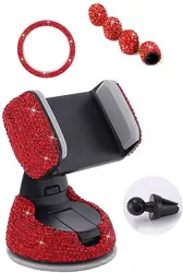 Premium 360 Rotation Car Air Vent Mount Mobile Stand Phone Holders with Bling Rihnstone