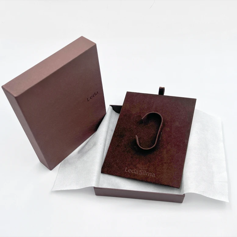 Custom luxury high-end belt gift packaging box art paper sliding drawer box for packing belt tie purse