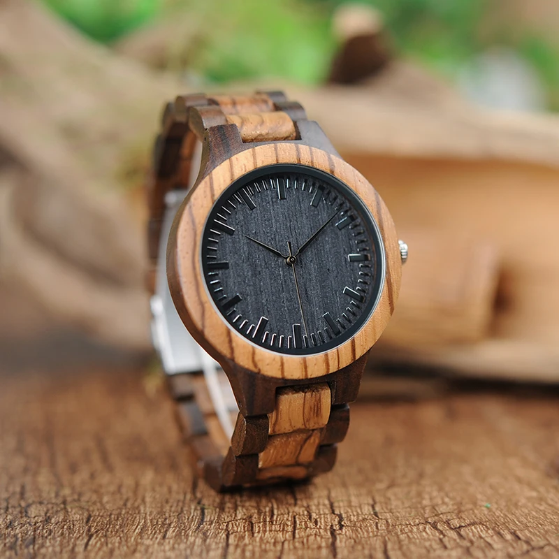 BOBO BIRD Oem Create Brand Automatic Wood Watch Strap with Multifunction Small Window Calendar Movement
