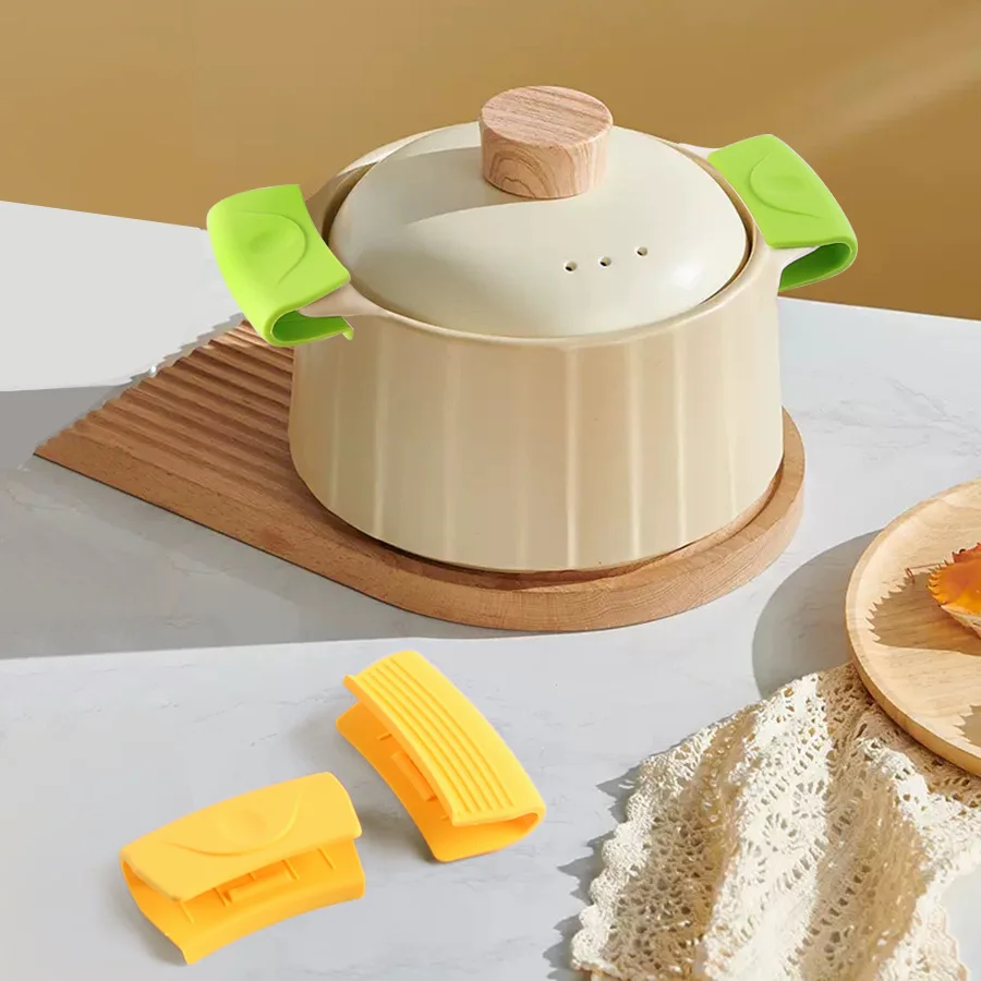 Силиконовая подставка для горячей ручки без BPA кастрюль термостойкая посуды ручка по 2 шт. в паре