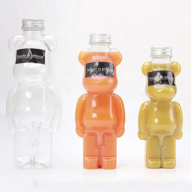 square Milk tea cups milk tea fruit juice beverage container transparent plastic PP water bottles with Antler cap