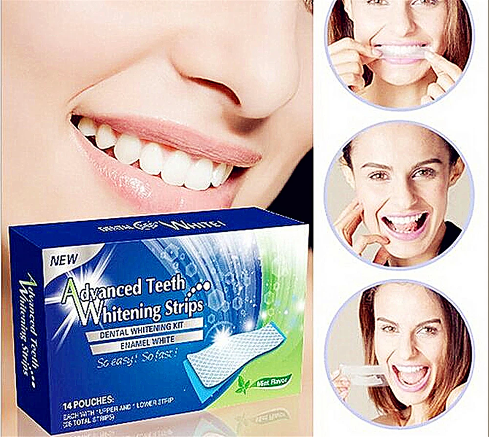 Private Label Teeth Whitening Strips Dental White Strips for Home Use Tooth Bleaching Strips