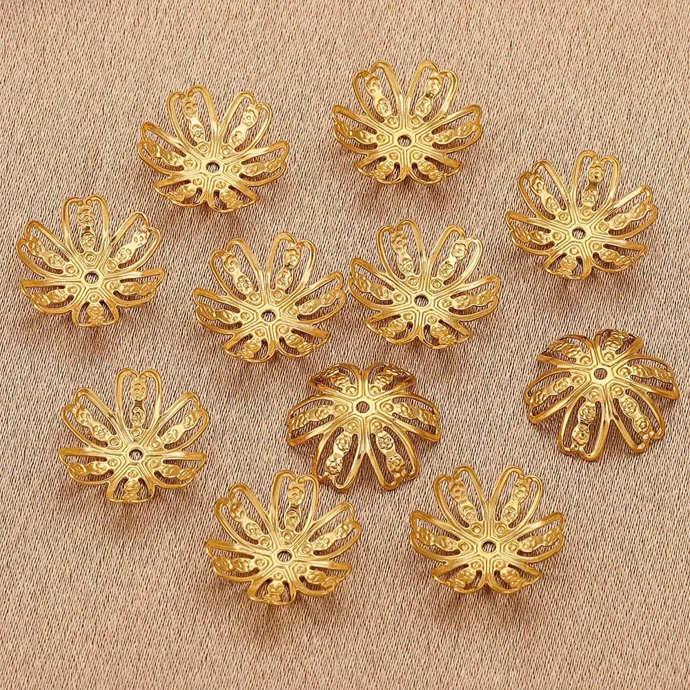 14mm Tassel Caps Diy Flower Shape Loose Spacer Beads End Bead Cap For Diy Jewelry Bracelet Necklace Accessories Finding Making