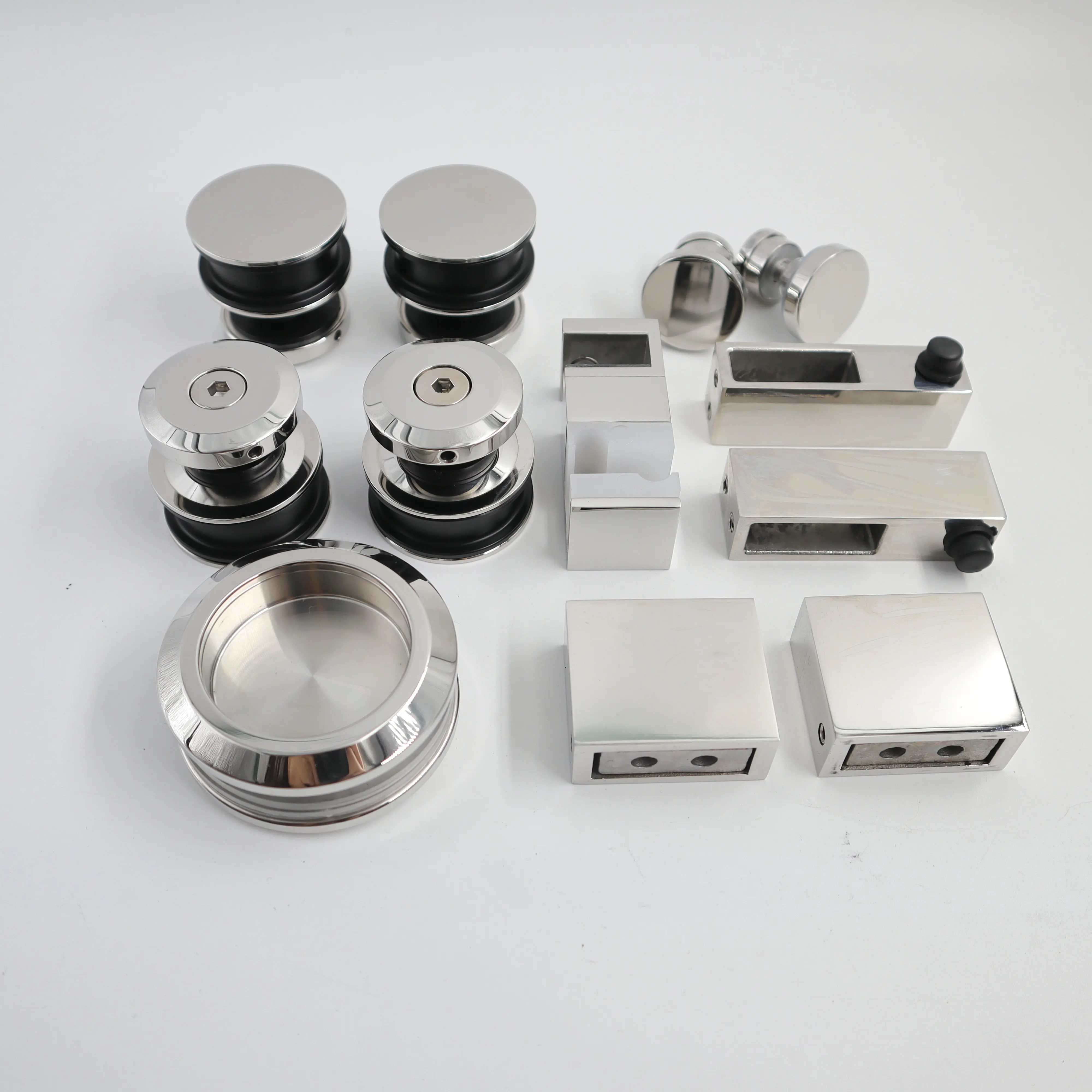 Hot Selling Polish Golden Sliding Glass Door Kits Stainless Steel Matte Black Sliding Shower Door Kit