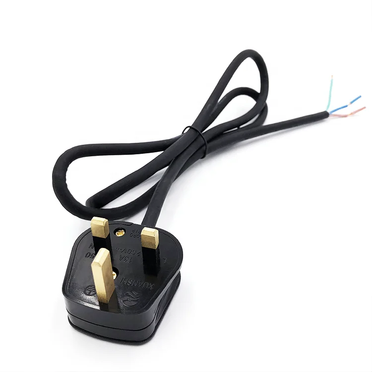 Wholesale British Standard 3 Prong Fuse UK BS1363 Removable Plug AC Power Cord