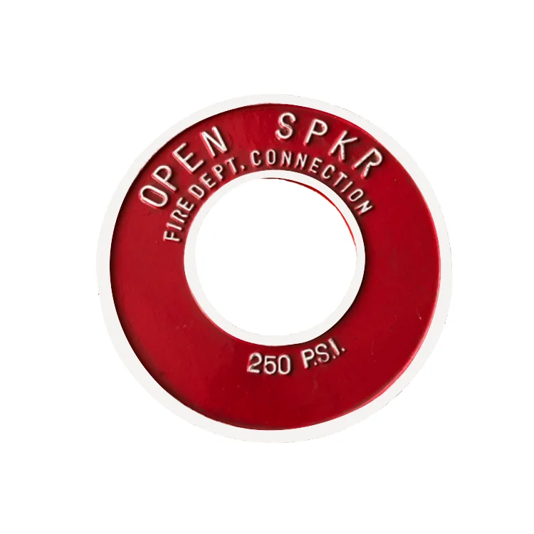 Fire fighting equipment sprinkler round plate for brass siamese connections with clapper