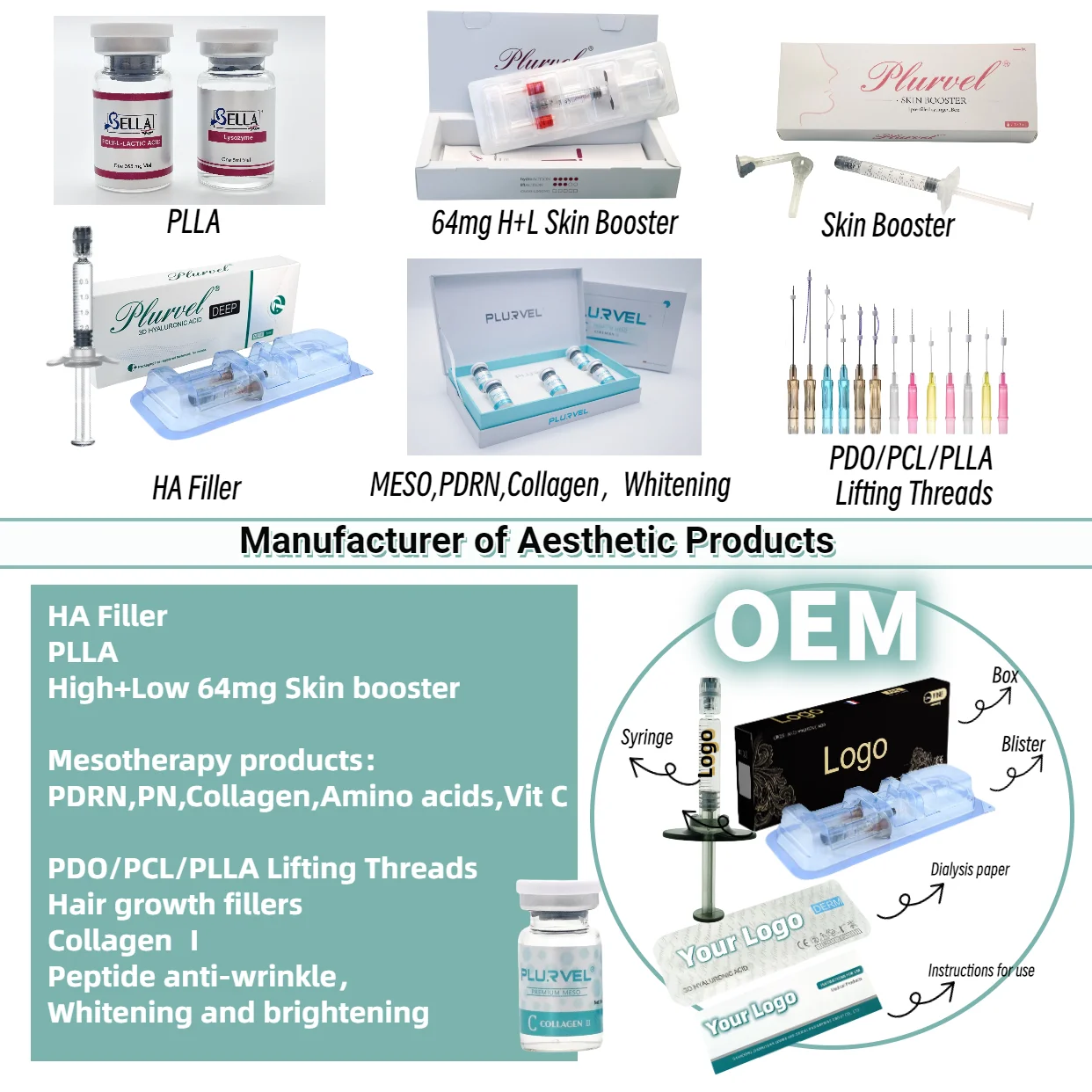 Source manufacturers supporting OEM Profhilo 64mg H+l injection Anti-wrinkle Polynucleotides Eye Skin Booster 2ml Made In Korea