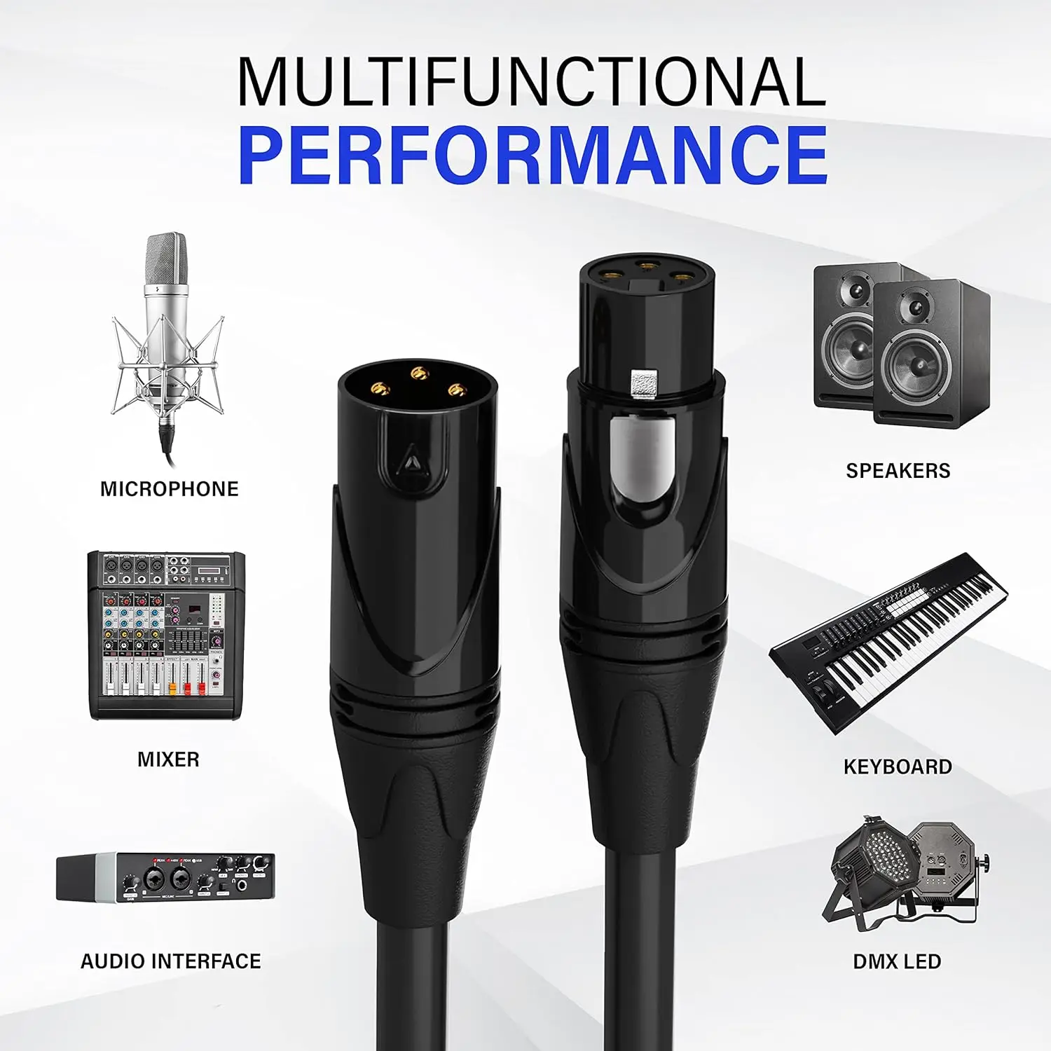 5M 3Pin Mini XLR Female To XLR Male Microphone Cable