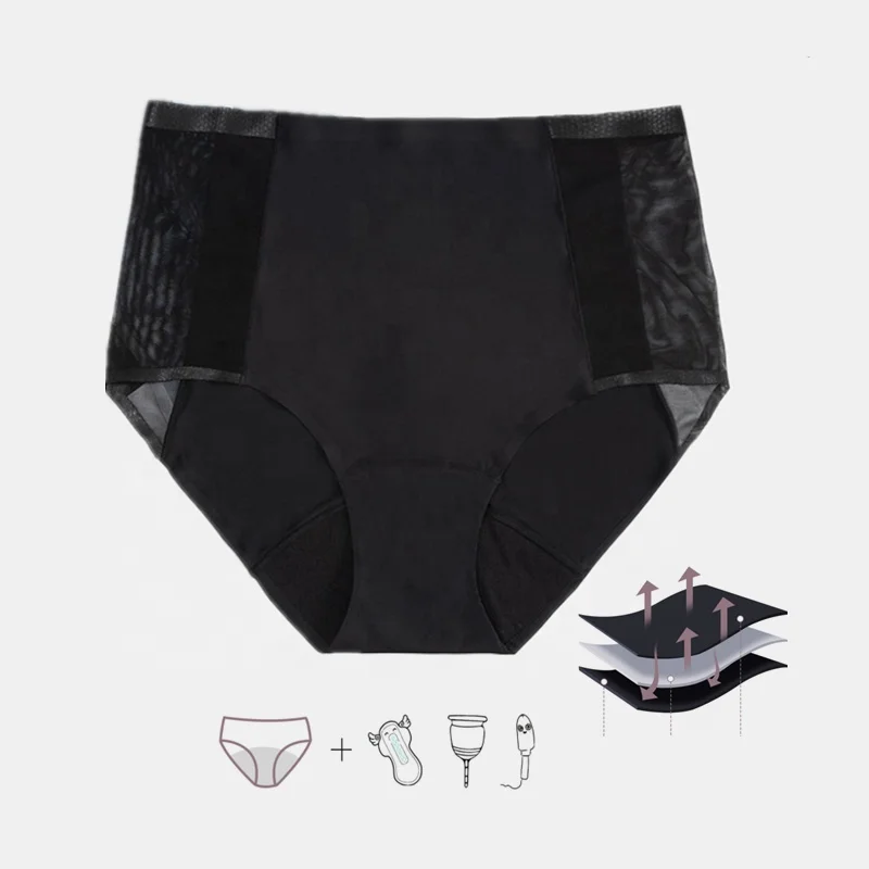 INTIFLOWER 7772 OEM Bragas Menstruales Cintura Alta Undies High Waist Grand Taille Underwear Culotte Periodique Period Panties