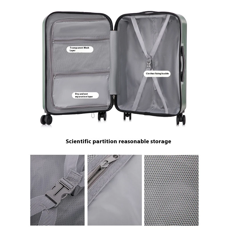 Unisex High Quality Smart Luggage Spinner Trolley Case ABS Material Suitcase Set for Personal Travel Wholesale
