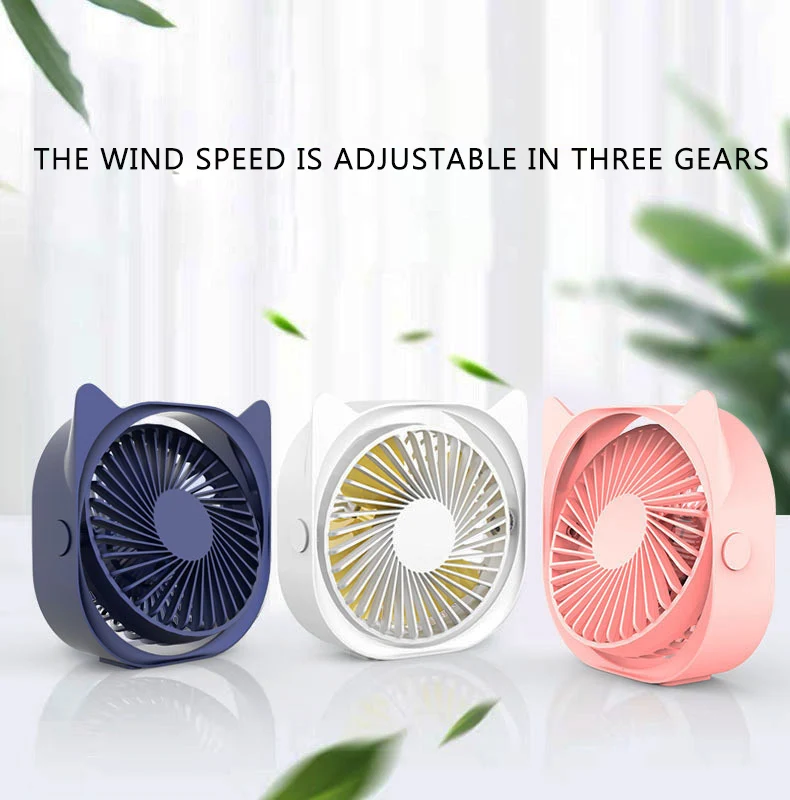 
New Fashion 2020 Cute Cat Animal Design USB Mini Table Fan Portable Super Cool Fan for Home Office 