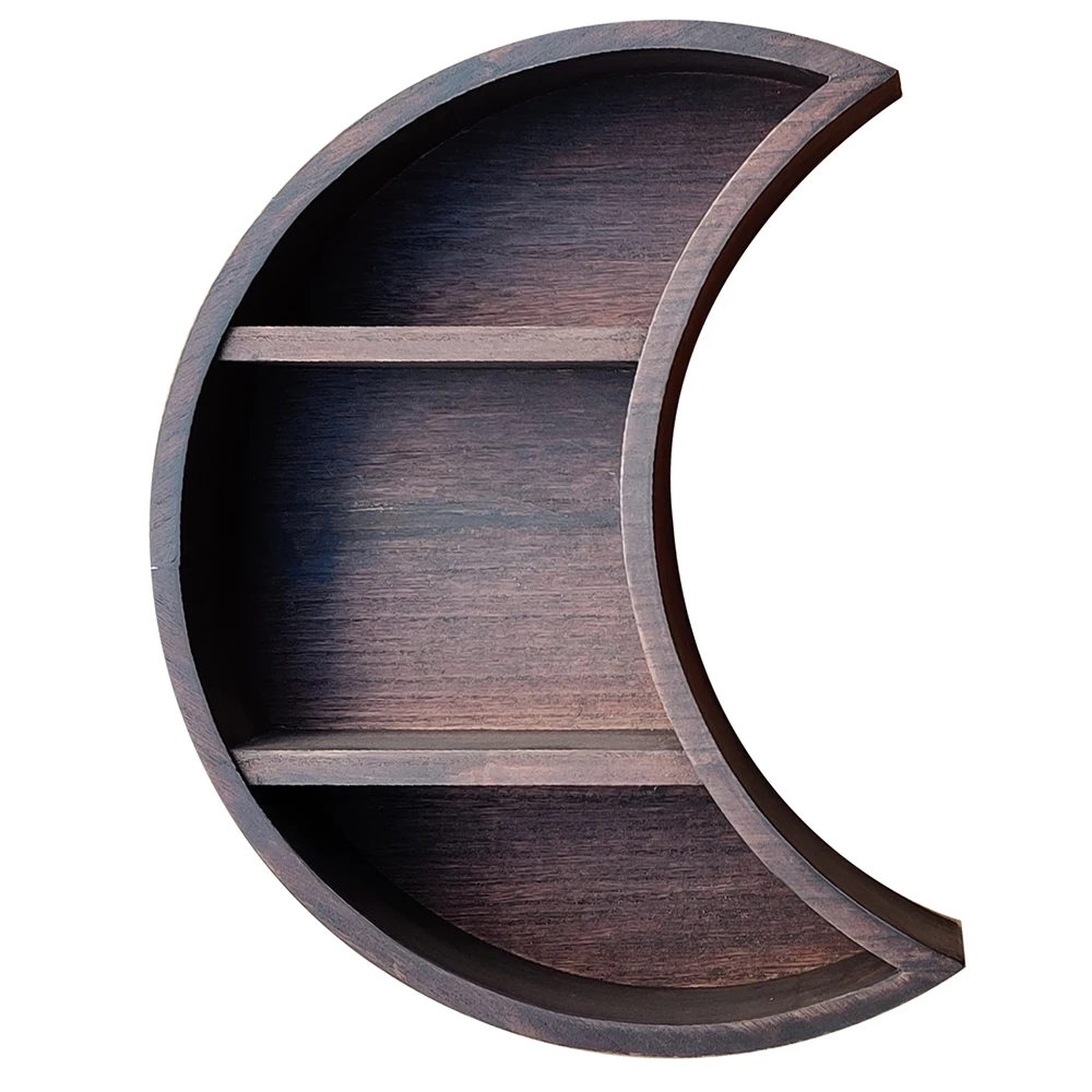 Wall Mounted Moon Shelf Wooden Floating Shelves Hanging Storage Display Shelf Wall Decor for Living Room Wall Decor Decor