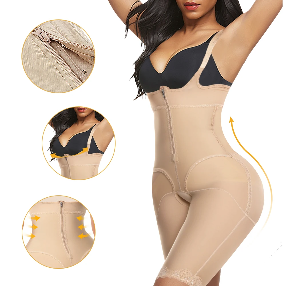 women waist trainer corset shapewear double control body shaper tummy fat burning waist cincher butt lifter slimming pants body